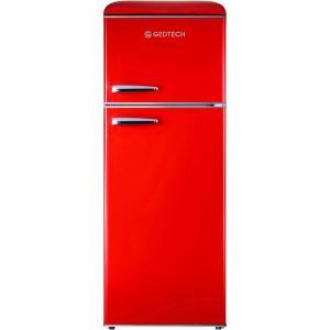 GEDTECH Refrigerateur double-porte vintage GDPV215RD – Congélateur haut – Rouge – Capacité 215L – Faible conso(Rouge)