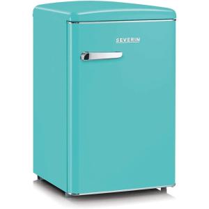 SEVERIN Réfrigérateur Congélateur, Pose libre, Longueur 55 cm, 108L, Classe D, 110 kWh/an, 37 dB, Look rétro, Crème, RKS 8833(Turquoise)