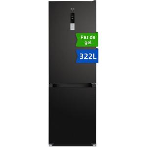 CHIQ Réfrigérateur congélateur FBM205L42-205L (153 + 52),Classe énergétique E, 39 dB, Acier noir, Low frost, Portes réversibles(317L-Nofrost)
