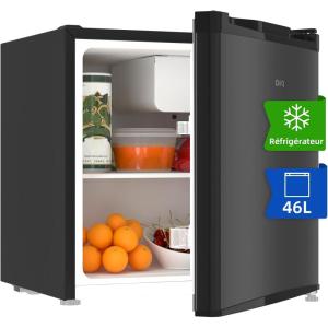 CHIQ Réfrigérateur congélateur FBM205L42-205L (153 + 52),Classe énergétique E, 39 dB, Acier noir, Low frost, Portes réversibles(46 L Mini Bar)