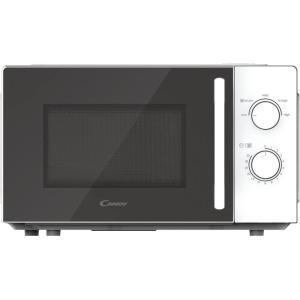 Candy Idea CMW20SMWLI Four Micro-ondes 700 W 20L, Fonction Décongélation, Plateau Tournant en Verre, 5 Niveaux de Puissance, Blanc et Noir, Design élégant(20L CLASSIQUE Blanc & Noir)