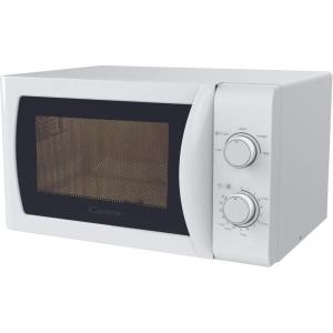 Candy Idea CMW20SMWLI Four Micro-ondes 700 W 20L, Fonction Décongélation, Plateau Tournant en Verre, 5 Niveaux de Puissance, Blanc et Noir, Design élégant(20L CLASSIQUE Blanc)