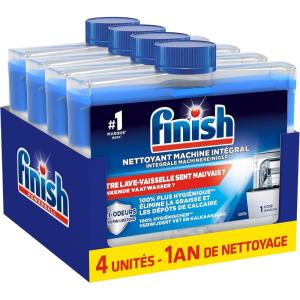 Finish Produit Lave-Vaisselle Nettoyant Machine Intégral – lot de 4 (250 ml)(250 ml (Lot de 4))