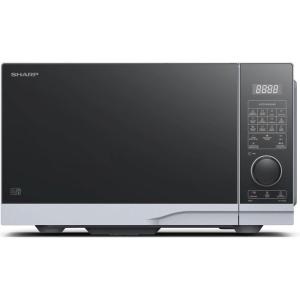 Sharp YC-PG254AE-S four Micro-ondes 25 litres + Grill, Noir commandes semi numériques(Argent/Noir)