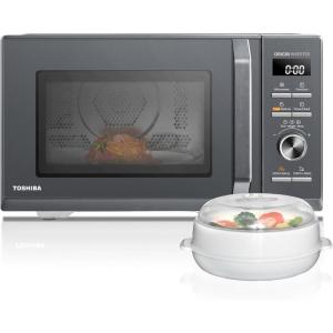 Toshiba MW3-AC26PFI(MG) Four à Micro-ondes 26L Air chaud combiné, 6-en-1 900W avec Cuiseur Vapeur en Gris Morandi, 6 Programmes 10 Niveaux de Puissance, 10 Menus Automatiques(26L 6-en-1)