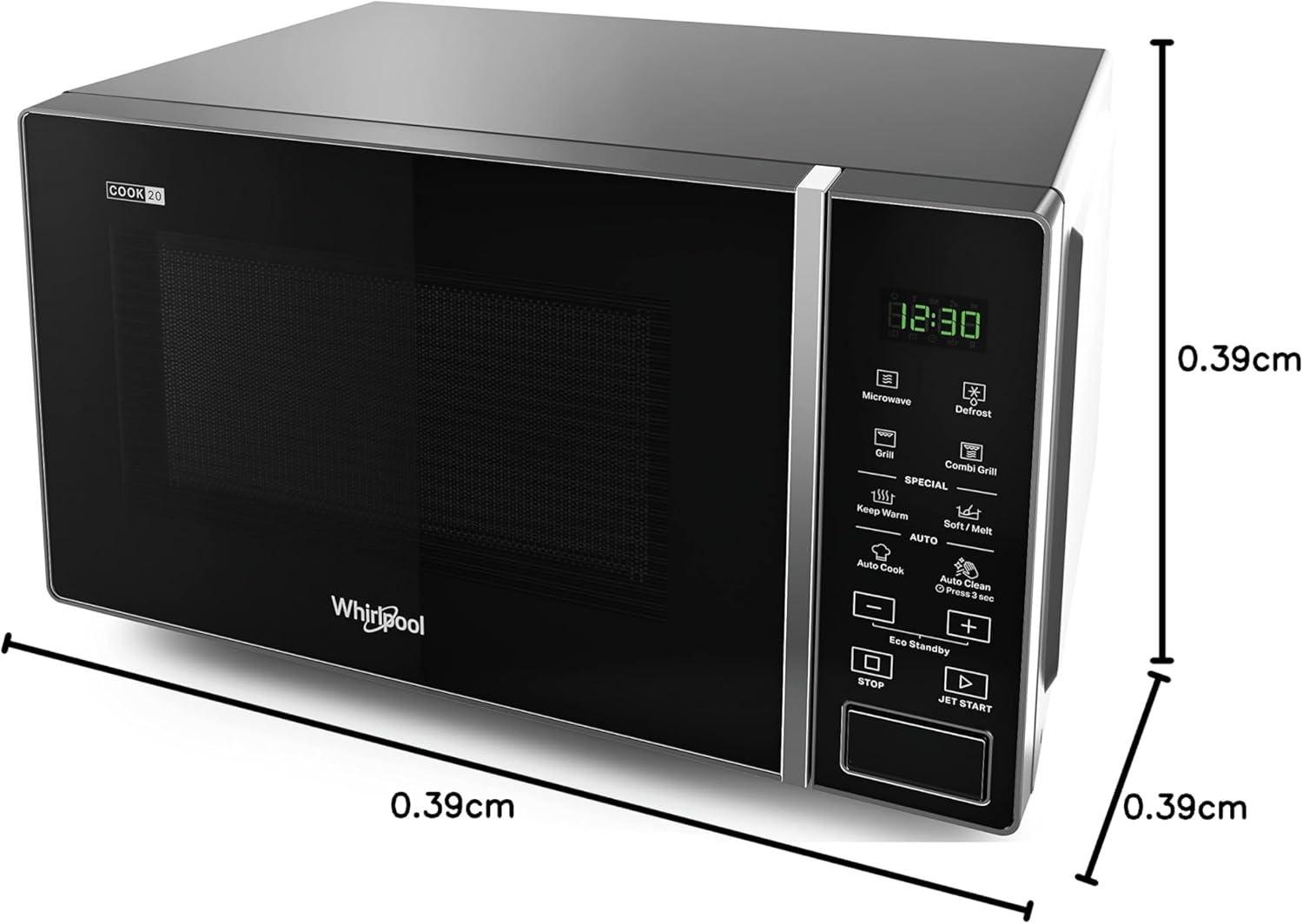 imageWhirlpool MWP 203 SB Comptoir Microondes grill 20 L 700 W Noir Argent