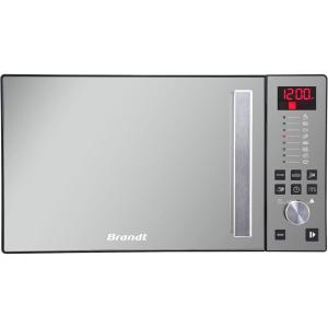 BRANDT – SE2616W – Micro-ondes Solo Electronique 26L – 900W – Autoprogramme 8 positions – 3 mémoires – Programme Speed Defrost – Façade miroir – Cavité énamelite – Blanc(Noir)