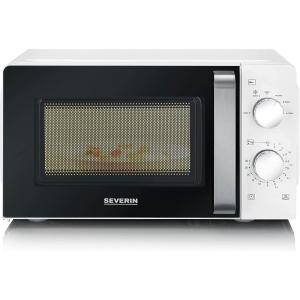 SEVERIN Four à micro-ondes 28 L, – 900 W pour décongeler, chauffer et réchauffer, – avec 5 niveaux de puissance, Minuteur 35 min, Plateau tournant (Ø 31,5 cm), Argent, MW 7772(Blanc)