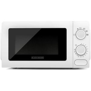 BLACK+DECKER BXMZ700E – Micro-ondes 700W, 20L, 9 niveaux de puissance, Fonction grill, Fonction décongélation, Minuterie 30 min, Design compact, Lumière intérieure(20L | 700W)
