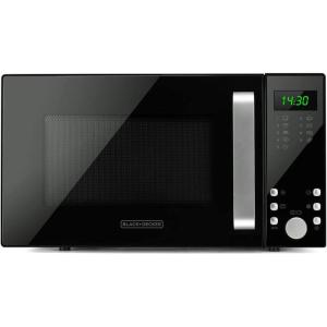 BLACK+DECKER BXMZ700E – Micro-ondes 700W, 20L, 9 niveaux de puissance, Fonction grill, Fonction décongélation, Minuterie 30 min, Design compact, Lumière intérieure(23L | 1000W)