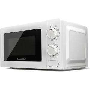 BLACK+DECKER BXMZ700E – Micro-ondes 700W, 20L, 9 niveaux de puissance, Fonction grill, Fonction décongélation, Minuterie 30 min, Design compact, Lumière intérieure(20L | 900W)