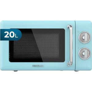 Cecotec Micro-Ondes Mécanique Proclean 3010 Retro Vert. 20 L, 700 W en 6 niveaux, minuterie jusqu&rsquo;à 30 minutes, mode dégivrage, design vert vintage, finitions en acier.(Bleu)