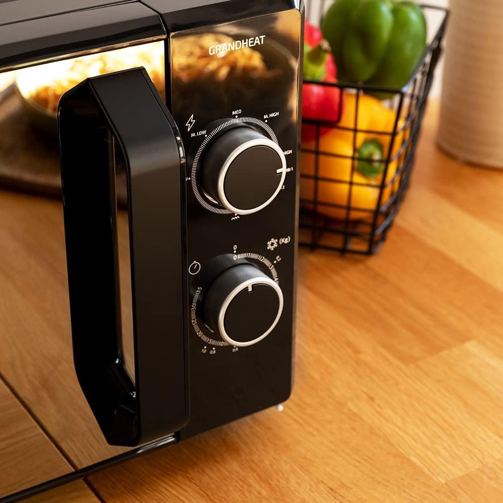 imageCecotec Microondes ProClean 3050 Capacit de 20 L Revtement Ready2Clean 700 W de Puissance 6 Niveaux de Fonctionnement Minuterie 30 minutes Mode Dcongeler Finition Noir et ArgentNoir avec Miroir Grill