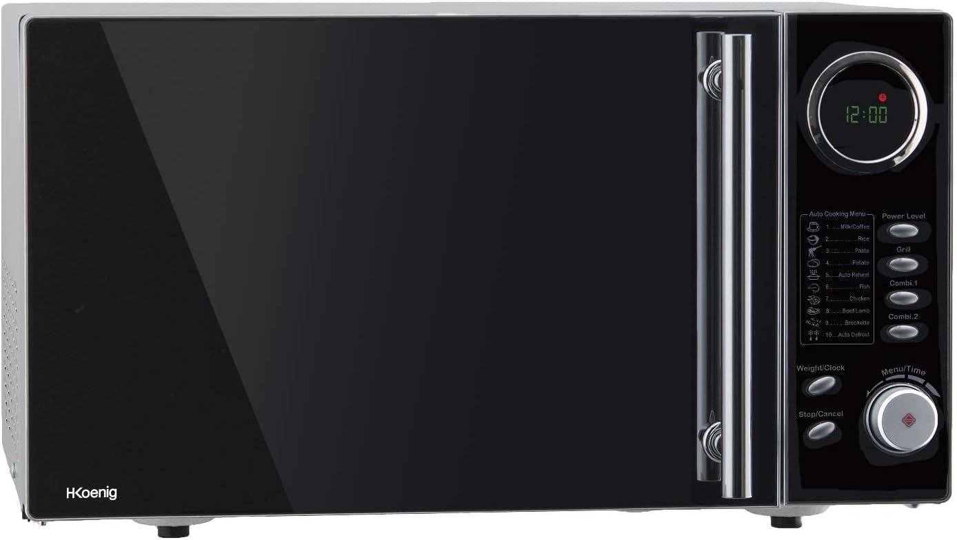 imageHKoenig VIO2 Microondes multifonction compact 20L 700W Plateau tournant 245cm 6 niveaux de puissance Dconglation express Minuterie jusqu 60 min Design miroir noirVIO9
