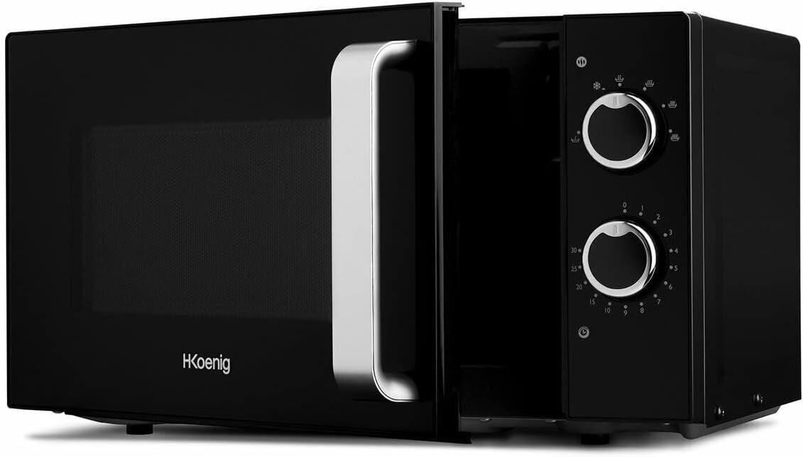 imageHKoenig VIO2 Microondes multifonction compact 20L 700W Plateau tournant 245cm 6 niveaux de puissance Dconglation express Minuterie jusqu 60 min Design miroir noirVIO8