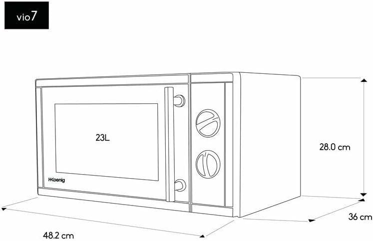 imageHKoenig VIO2 Microondes multifonction compact 20L 700W Plateau tournant 245cm 6 niveaux de puissance Dconglation express Minuterie jusqu 60 min Design miroir noirVIO7