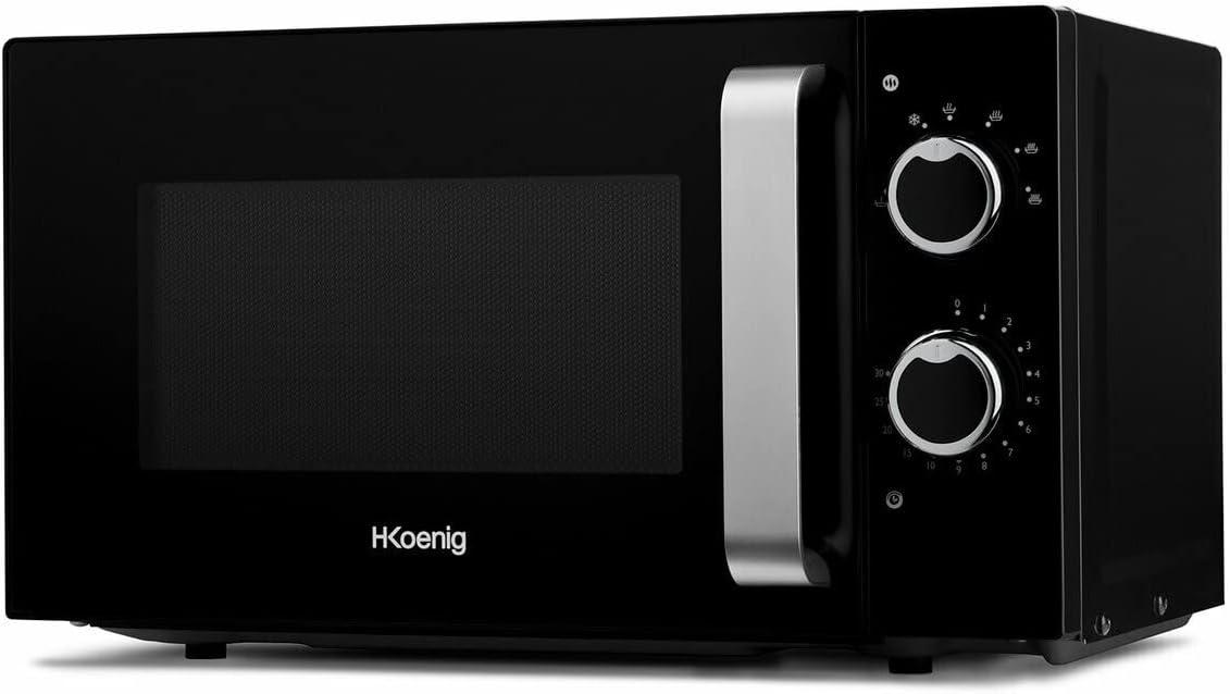imageHKoenig VIO2 Microondes multifonction compact 20L 700W Plateau tournant 245cm 6 niveaux de puissance Dconglation express Minuterie jusqu 60 min Design miroir noirVIO8