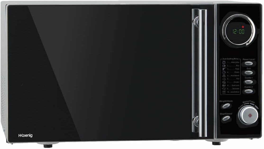 imageHKoenig VIO2 Microondes multifonction compact 20L 700W Plateau tournant 245cm 6 niveaux de puissance Dconglation express Minuterie jusqu 60 min Design miroir noirVIO9