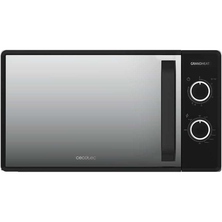 imageCecotec Microondes ProClean 3050 Capacit de 20 L Revtement Ready2Clean 700 W de Puissance 6 Niveaux de Fonctionnement Minuterie 30 minutes Mode Dcongeler Finition Noir et ArgentNoir avec Miroir Grill