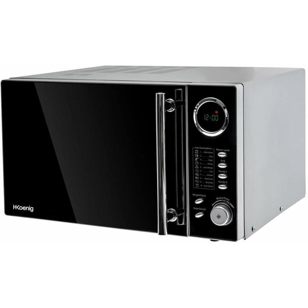 imageHKoenig VIO2 Microondes multifonction compact 20L 700W Plateau tournant 245cm 6 niveaux de puissance Dconglation express Minuterie jusqu 60 min Design miroir noirVIO9