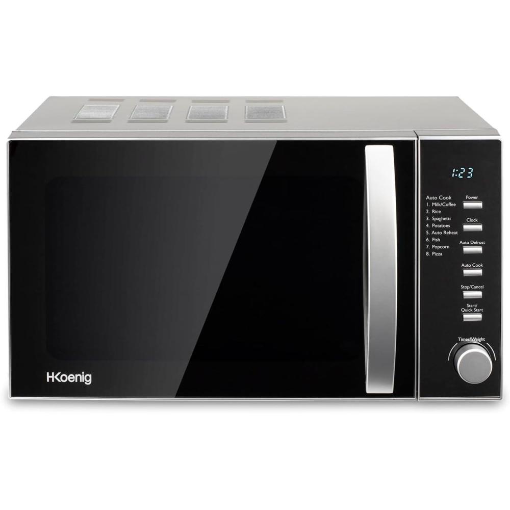 imageHKoenig VIO2 Microondes multifonction compact 20L 700W Plateau tournant 245cm 6 niveaux de puissance Dconglation express Minuterie jusqu 60 min Design miroir noirVIO2