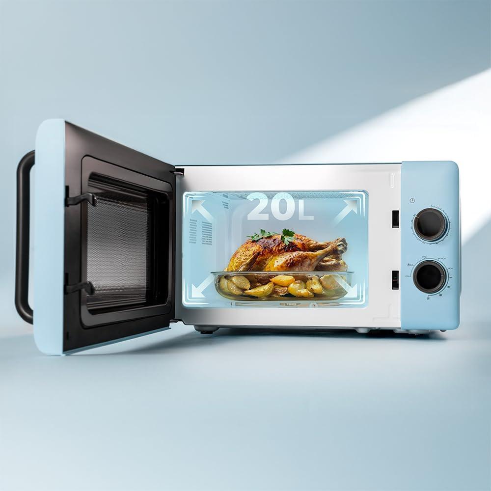 imageCecotec Microondes Digital avec Grill de 20L Proclean 5110 Blue 700W en 6 Niveaux et Grill de 800W Mode Dconglation Signal de Fin de Cuisson Lampe Intrieure Minuteur 30 Design en BleuJaune
