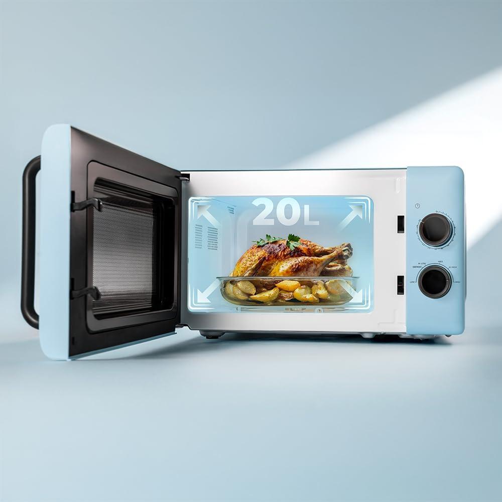 imageCecotec Microondes Digital avec Grill de 20L Proclean 5110 Blue 700W en 6 Niveaux et Grill de 800W Mode Dconglation Signal de Fin de Cuisson Lampe Intrieure Minuteur 30 Design en BleuJaune