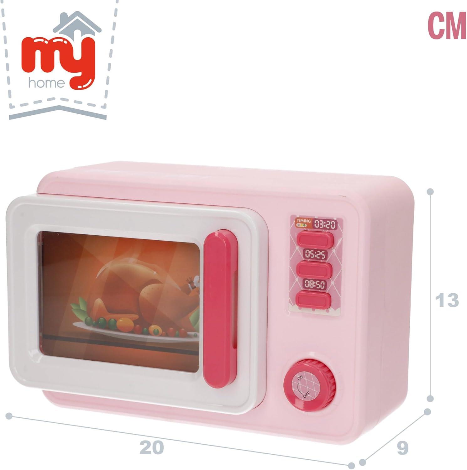 imageColorBaby 39035 My Home Microondes de jeu lumire et son dimensions 20 x 9 x 13 cm avec accessoires jouets symboliques jeu de cuisine jeux pour garons et filles cadeaux pour enfants partir