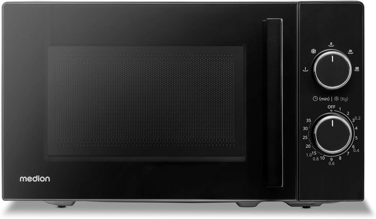 imageMEDION Microondes avec gril et air chaud 23 litres 900 watts 1000 watts gril 1680 watts fonction air chaud 11 programmes automatiques 5 niveaux de puissance fonction dconglation inox MD12020 Liter