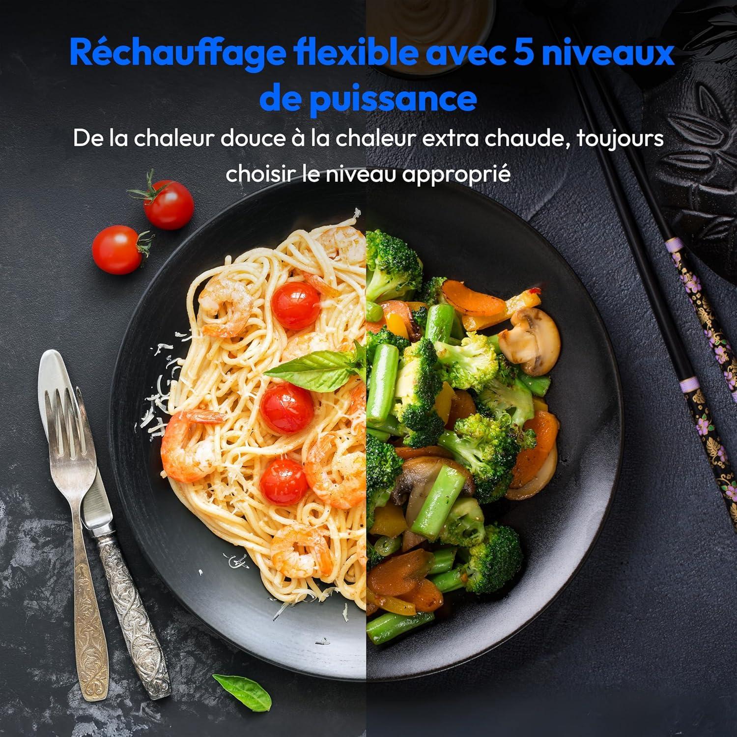 imageMEDION Microondes avec gril et air chaud 23 litres 900 watts 1000 watts gril 1680 watts fonction air chaud 11 programmes automatiques 5 niveaux de puissance fonction dconglation inox MD12023 Liter