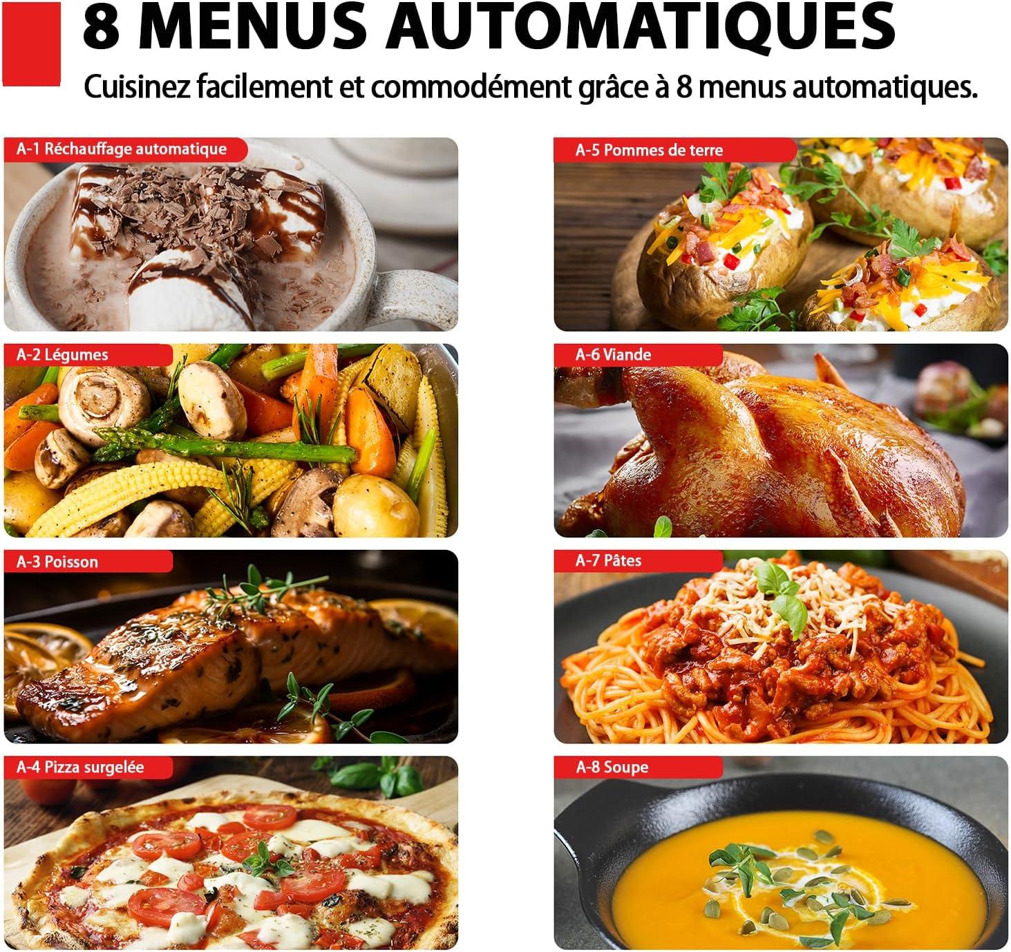 imageToshiba Four microondes 20 L MW2MG20PBK 800W1000W Grill avec Grill Croustillant et Fonction de Cuisson Combine 9 Niveaux de Puissance Ampoule LED Dgivrage facile Noir20L