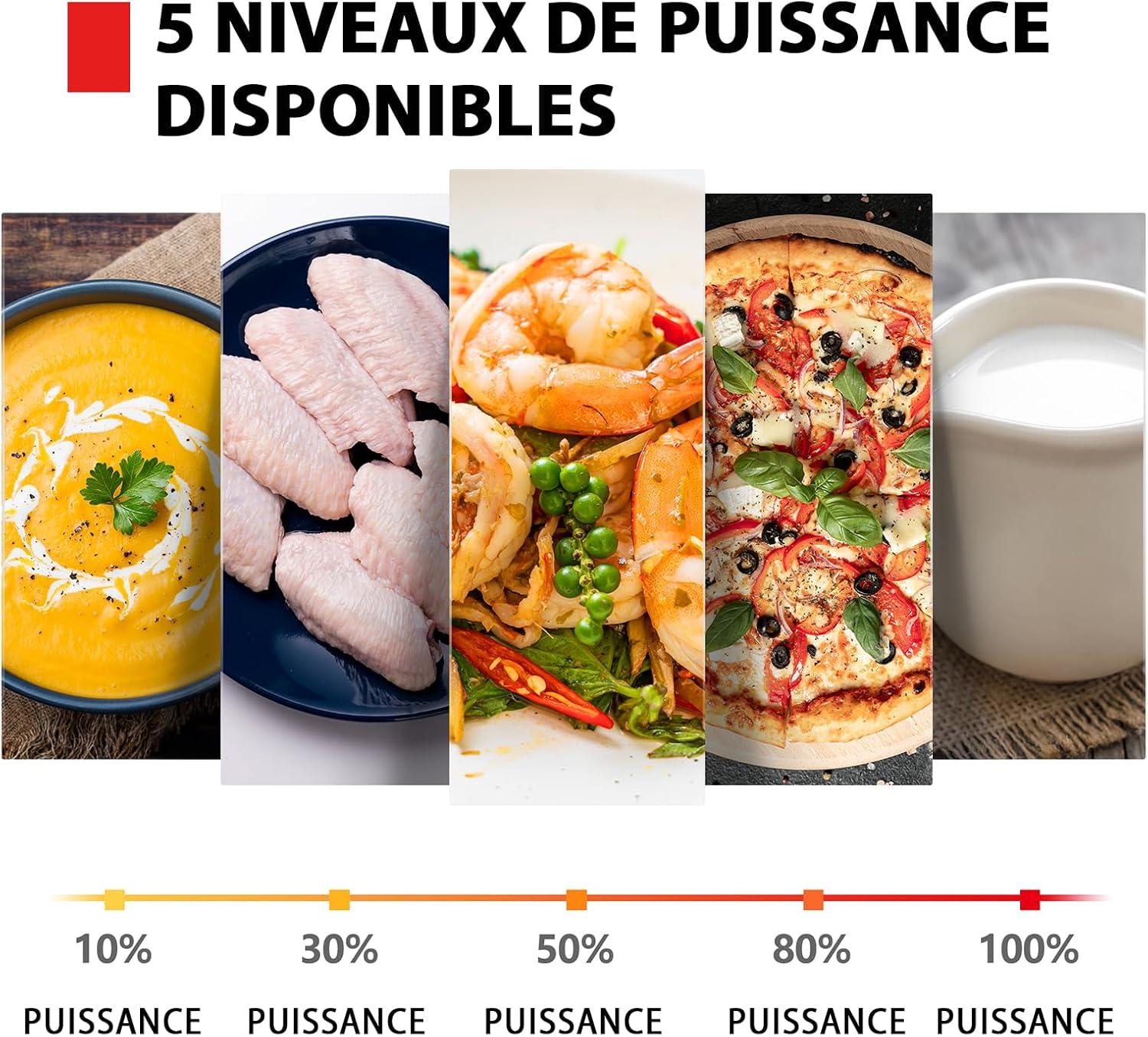 imageToshiba Four microondes 20 L MW2MG20PBK 800W1000W Grill avec Grill Croustillant et Fonction de Cuisson Combine 9 Niveaux de Puissance Ampoule LED Dgivrage facile Noir20L