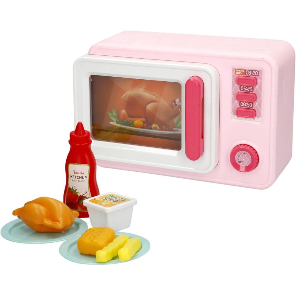 imageColorBaby 39035 My Home Microondes de jeu lumire et son dimensions 20 x 9 x 13 cm avec accessoires jouets symboliques jeu de cuisine jeux pour garons et filles cadeaux pour enfants partir