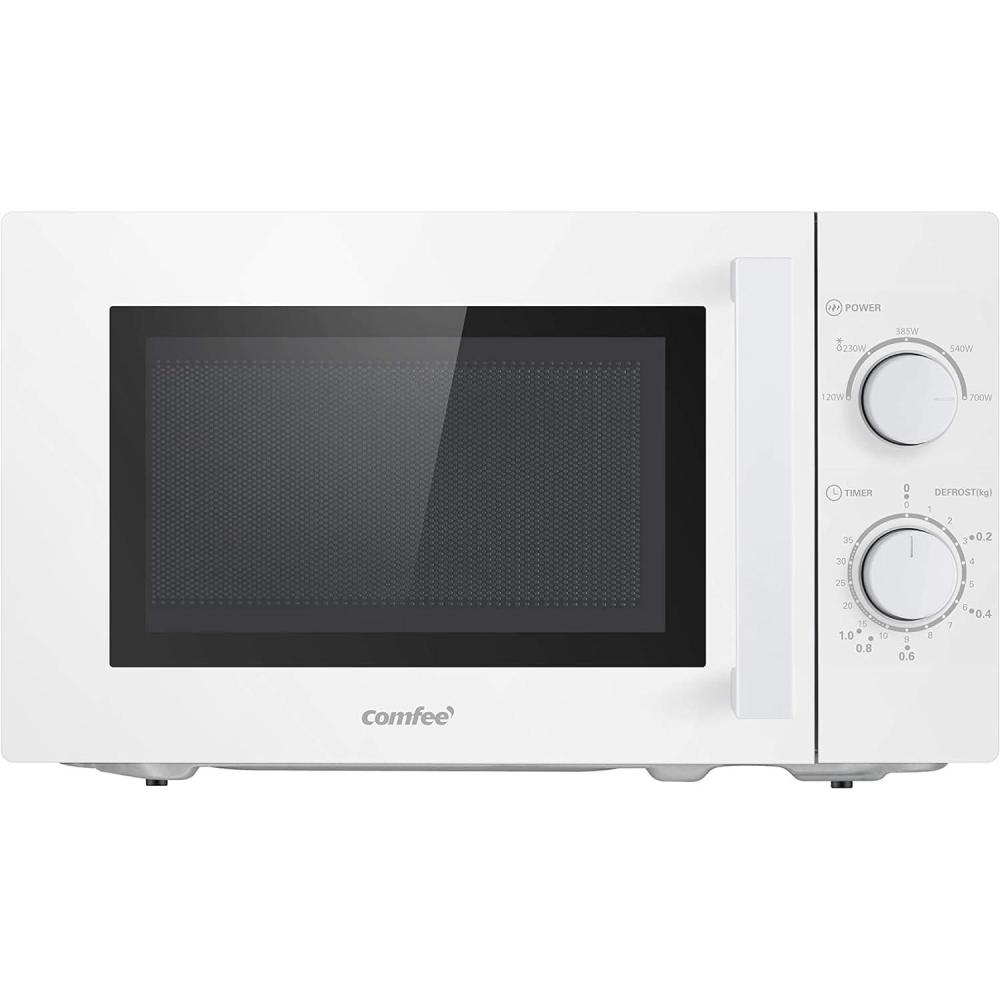 imageComfee CMSN 20 Wh Microondes 5 niveaux de puissance clairage intrieur Dgivrage facile Easy Degivrage Plateau rotatif 360 20 L700 W Mcanique BlancMcanique Blanc 20L