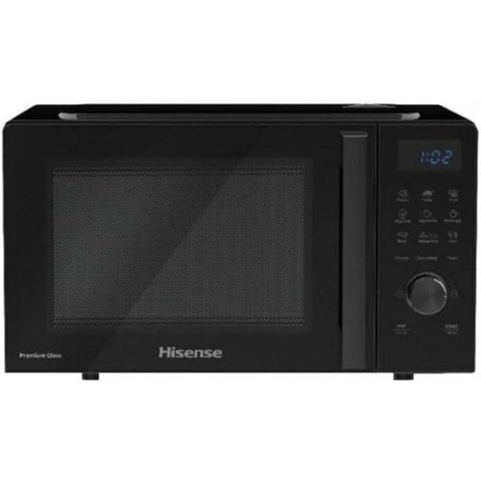 imageHisense H23MOBSD1HG Microondes avec gril capacit 23 L 800 W de puissance 1000 W barbecue minuterie 60 min mode dconglation poigne finition noire