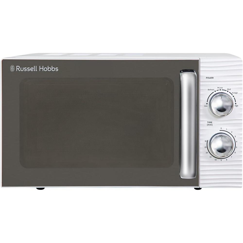 imageRussell Hobbs RHM1731EU Microondes Manuel Solo Inspire de 17L et 700W Blanc avec 5 Niveaux de Puissance Minuterie Fonction Dconglation Facile Nettoyer
