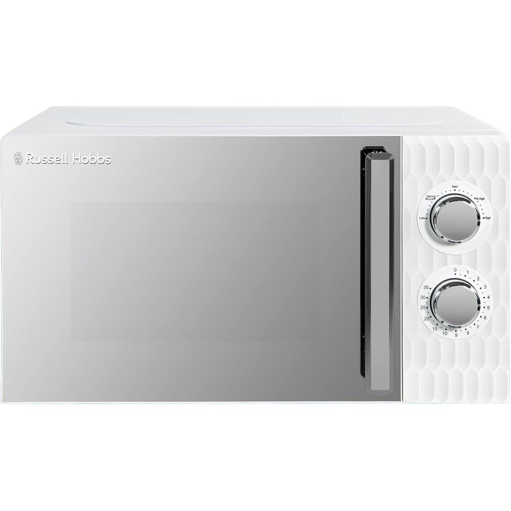 imageRussell Hobbs RHMM715EU Honeycomb Microondes Manuel Solo de 17 Litres et 700W Blanc avec 5 Niveaux de Puissance Minuterie Intgre et Fonction Dconglation