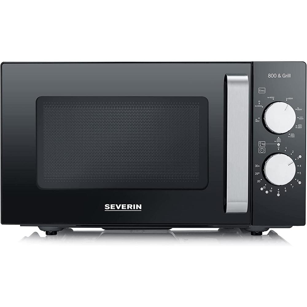 imageSEVERIN Four microondes 19 L Four microonde 700 W pour dcongeler chauffer et rchauffer Microonde avec 6 niveaux de puissance Minuteur 30 min Plateau tournant 245 cm Noir MW 9180Noir
