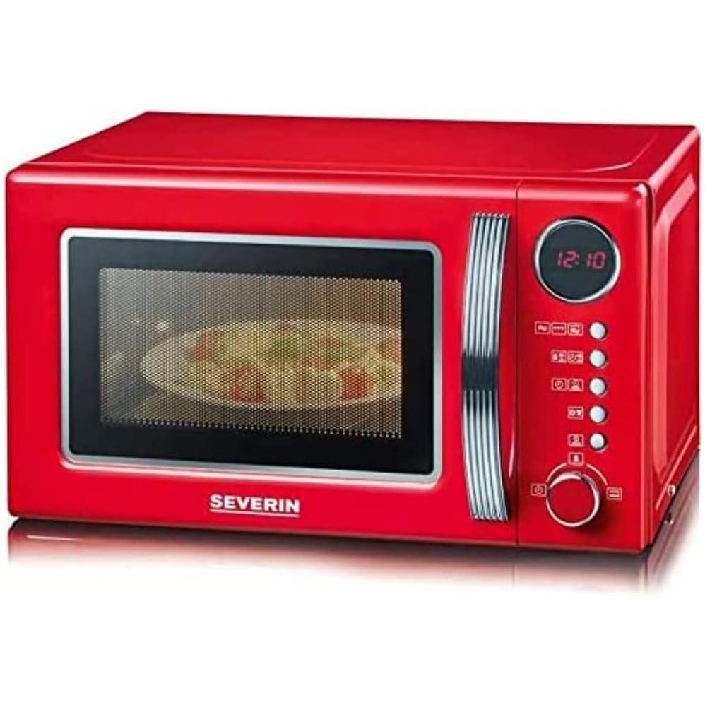 imageSEVERIN Four microondes 19 L Four microonde 700 W pour dcongeler chauffer et rchauffer Microonde avec 6 niveaux de puissance Minuteur 30 min Plateau tournant 245 cm Noir MW 9180Rouge