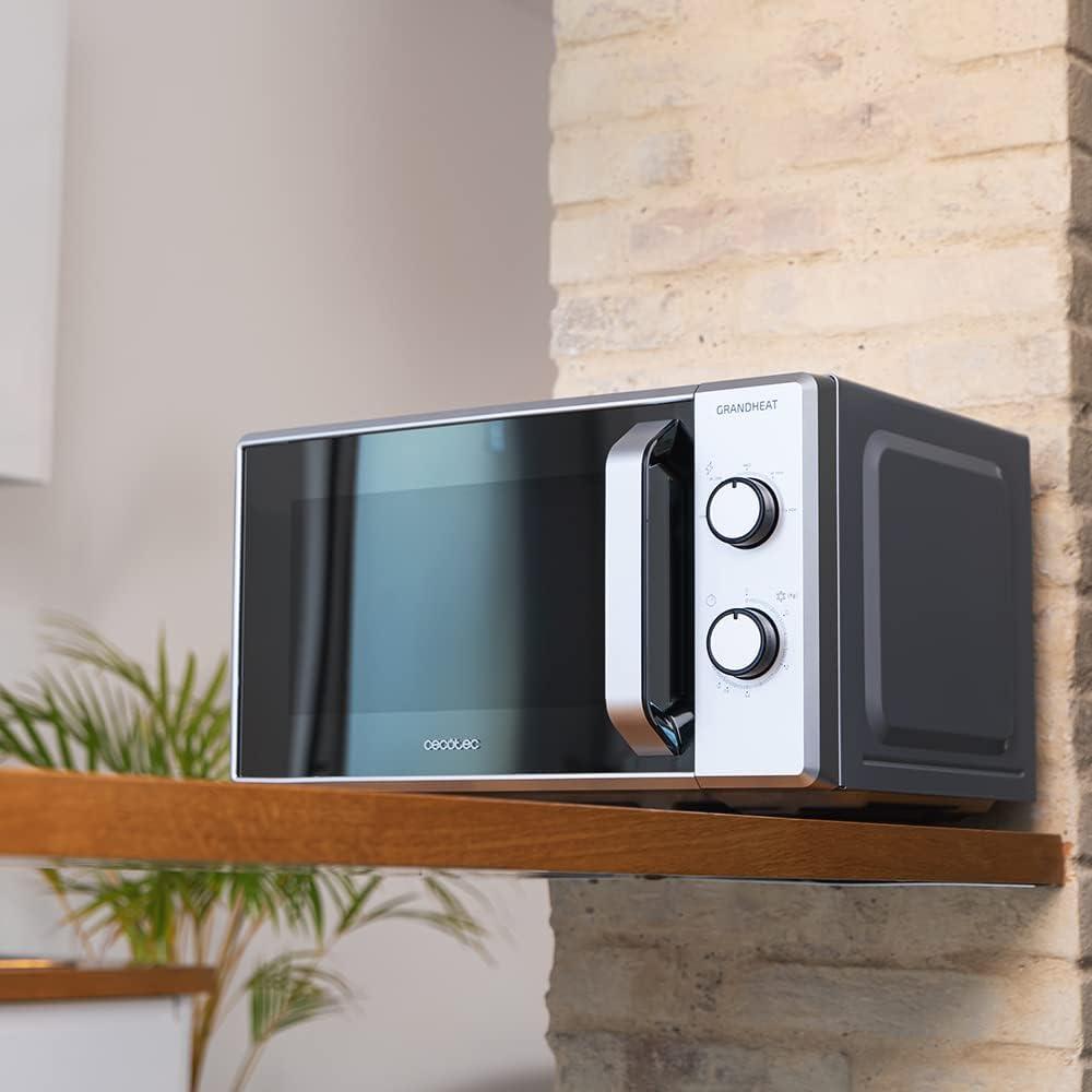 imageCecotec Microondes ProClean 3160 Revtement Ready2Clean pour Un Meilleur Nettoyage Technologie 3D WAVE Grill 800 W 20 L Design lgant avec Porte 6 Niveaux Argent Miroir20L GrandHeat