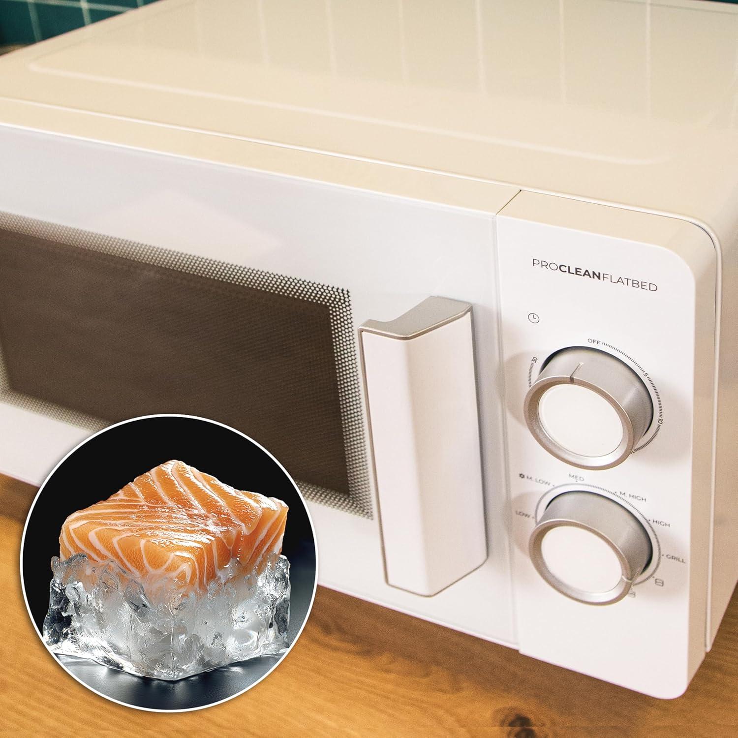 imageCecotec Microondes Proclean 5010 Flatbed Inox Capacit 20L 700W 5 niveaux gril halogne de 800W 8 programmes automatiques cran LED et technologie 3DWave pour une cuisson optimaleBlanc