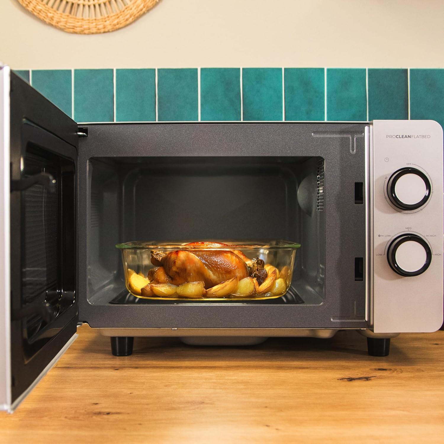 imageCecotec Microondes Proclean 5010 Flatbed Inox Capacit 20L 700W 5 niveaux gril halogne de 800W 8 programmes automatiques cran LED et technologie 3DWave pour une cuisson optimaleAcier Porte Miroir