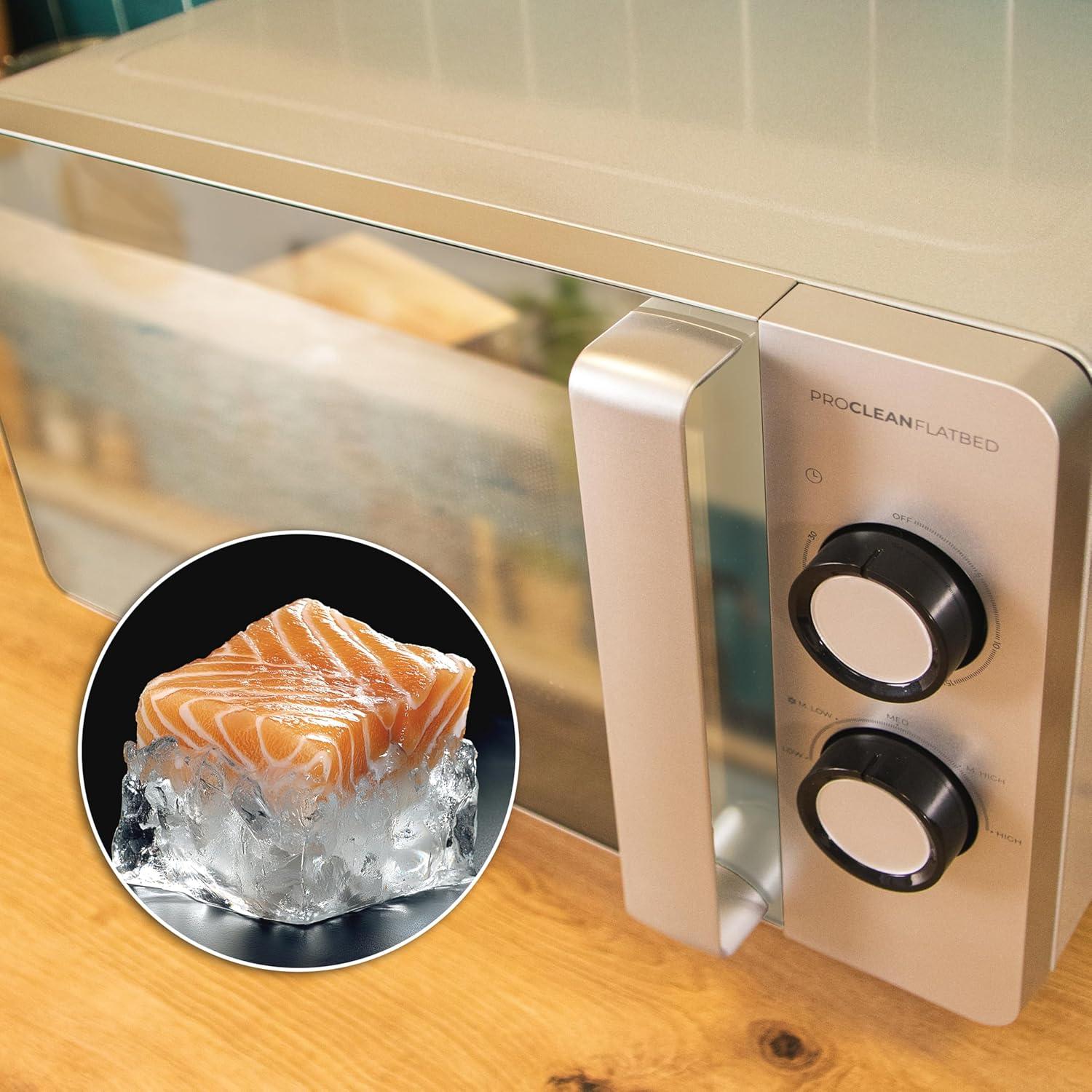imageCecotec Microondes Proclean 5010 Flatbed Inox Capacit 20L 700W 5 niveaux gril halogne de 800W 8 programmes automatiques cran LED et technologie 3DWave pour une cuisson optimaleAcier Porte Miroir