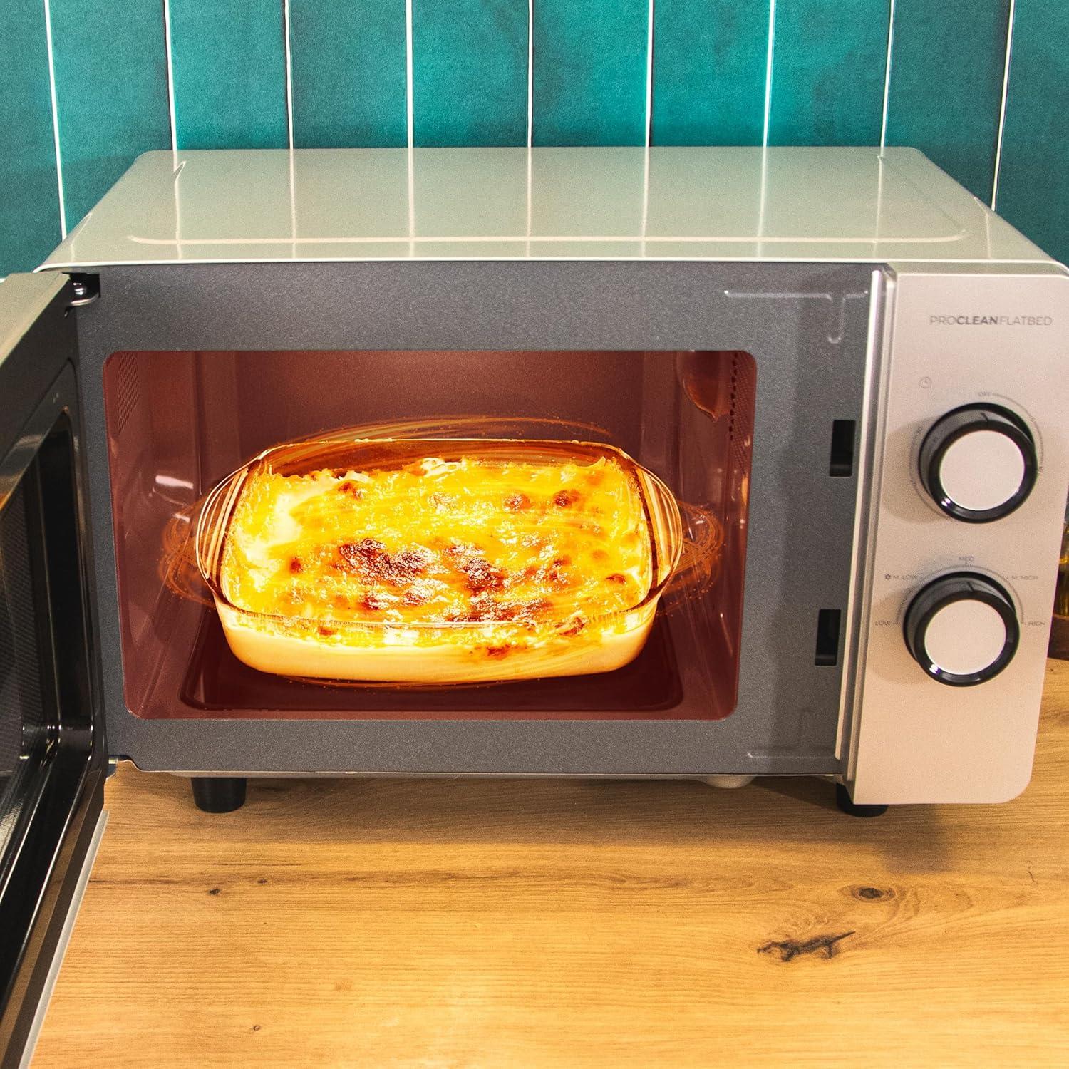 imageCecotec Microondes Proclean 5010 Flatbed Inox Capacit 20L 700W 5 niveaux gril halogne de 800W 8 programmes automatiques cran LED et technologie 3DWave pour une cuisson optimaleAcier Porte Miroir