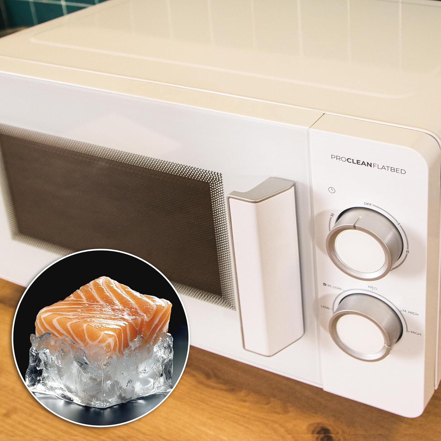 imageCecotec Microondes Proclean 5010 Flatbed Inox Capacit 20L 700W 5 niveaux gril halogne de 800W 8 programmes automatiques cran LED et technologie 3DWave pour une cuisson optimaleBlanc