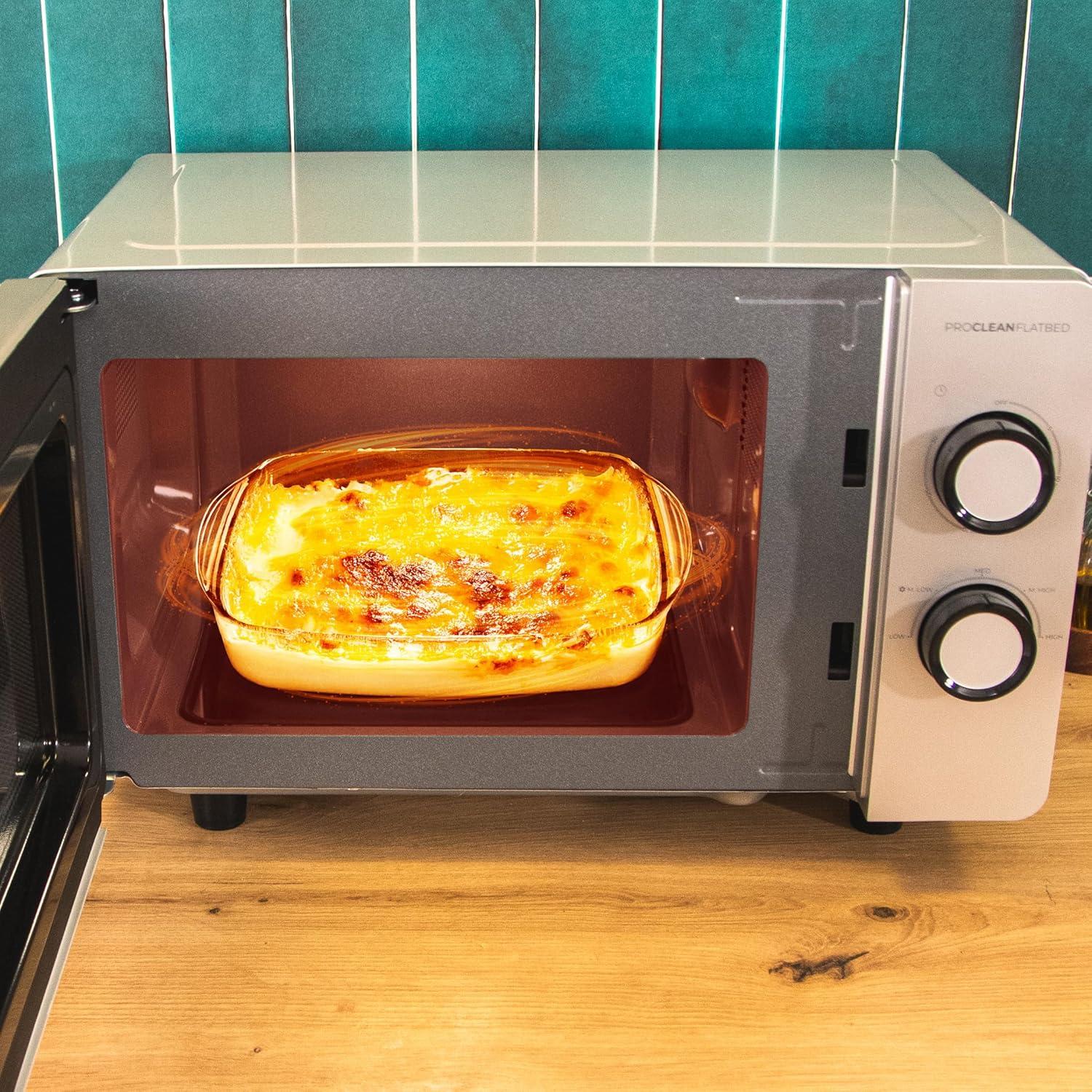 imageCecotec Microondes Proclean 5010 Flatbed Inox Capacit 20L 700W 5 niveaux gril halogne de 800W 8 programmes automatiques cran LED et technologie 3DWave pour une cuisson optimaleAcier Porte Miroir