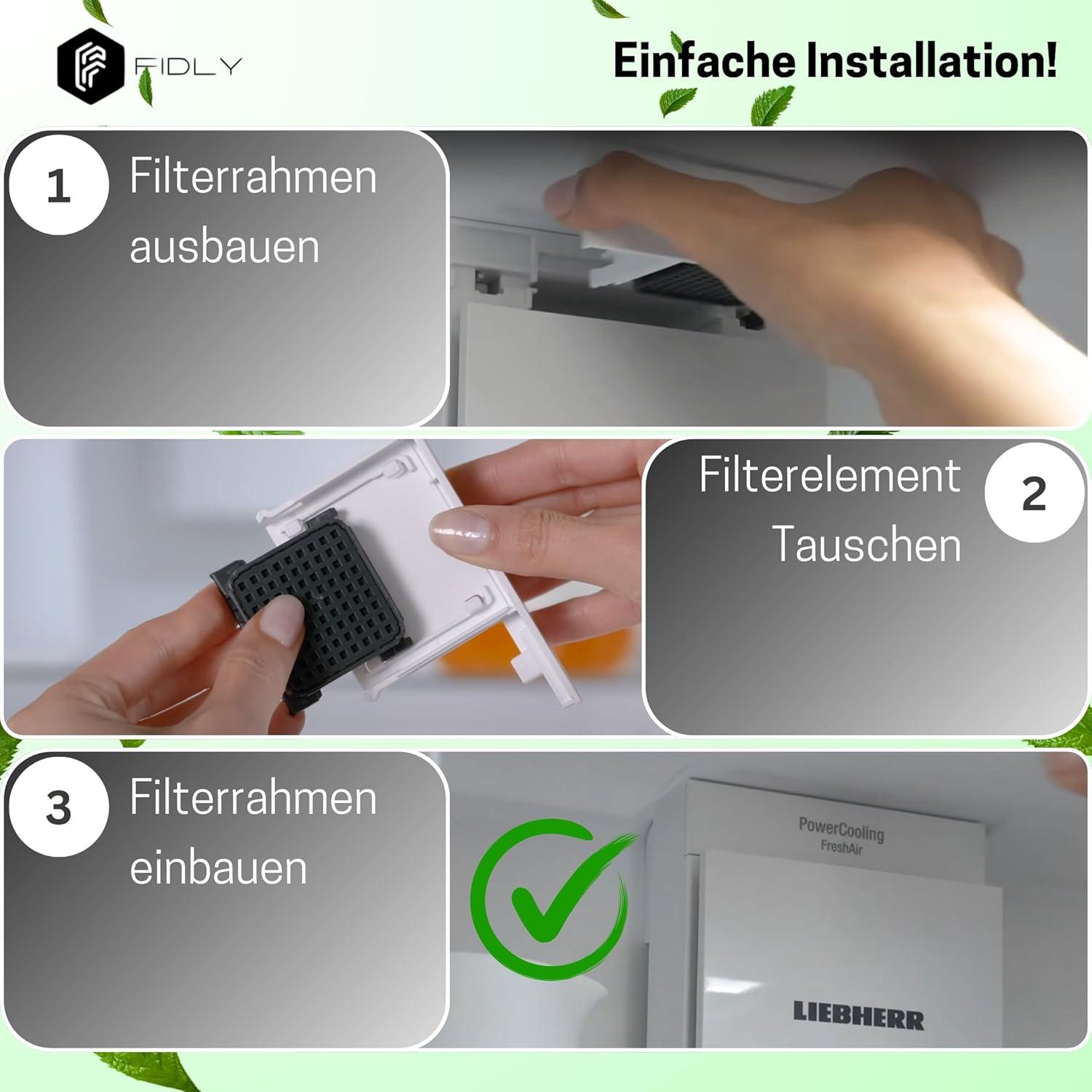 imageFiltre charbon actif compatible avec les rfrigrateurs Liebherr 9096989 9882460 988246000 Filtre de rechange avec charbon actif Fresh Air pour rfrigrateur