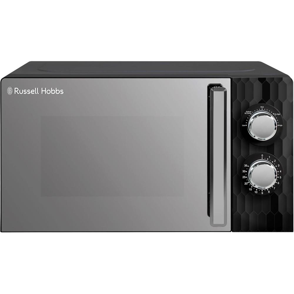 imageRussell Hobbs RHMM715BEU Honeycomb Microondes Manuel Solo de 17 Litres et 700W Noir avec 5 Niveaux de Puissance Minuterie Intgre et Fonction Dconglation