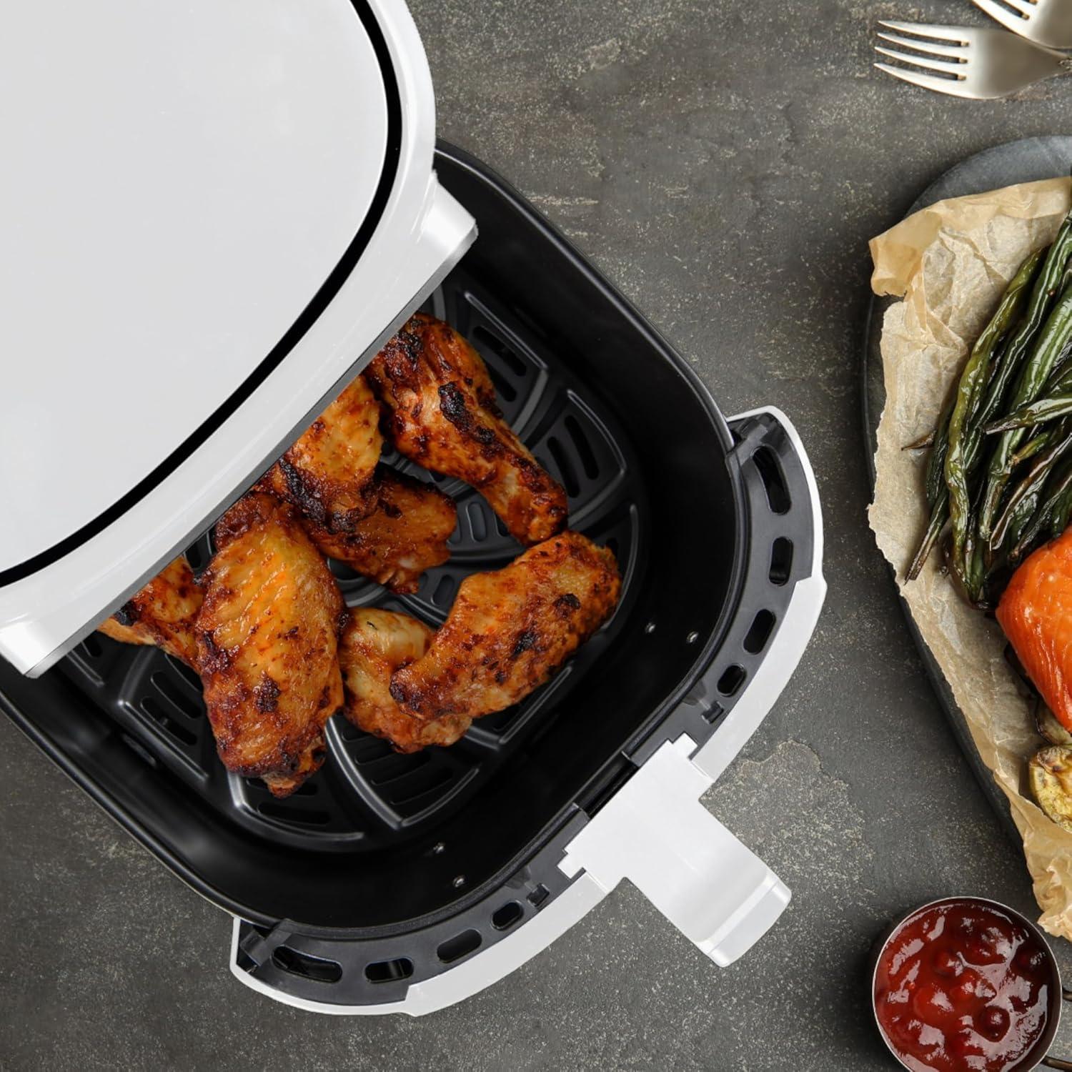 imageBERGNER NATURALLY Friteuse air chaud SANS PFAS 1800W 69L 8 programmes de cuisson Friteuse air avec revtement cramique Rglage de la temprature 80200C Minuterie jusqu 30 min
