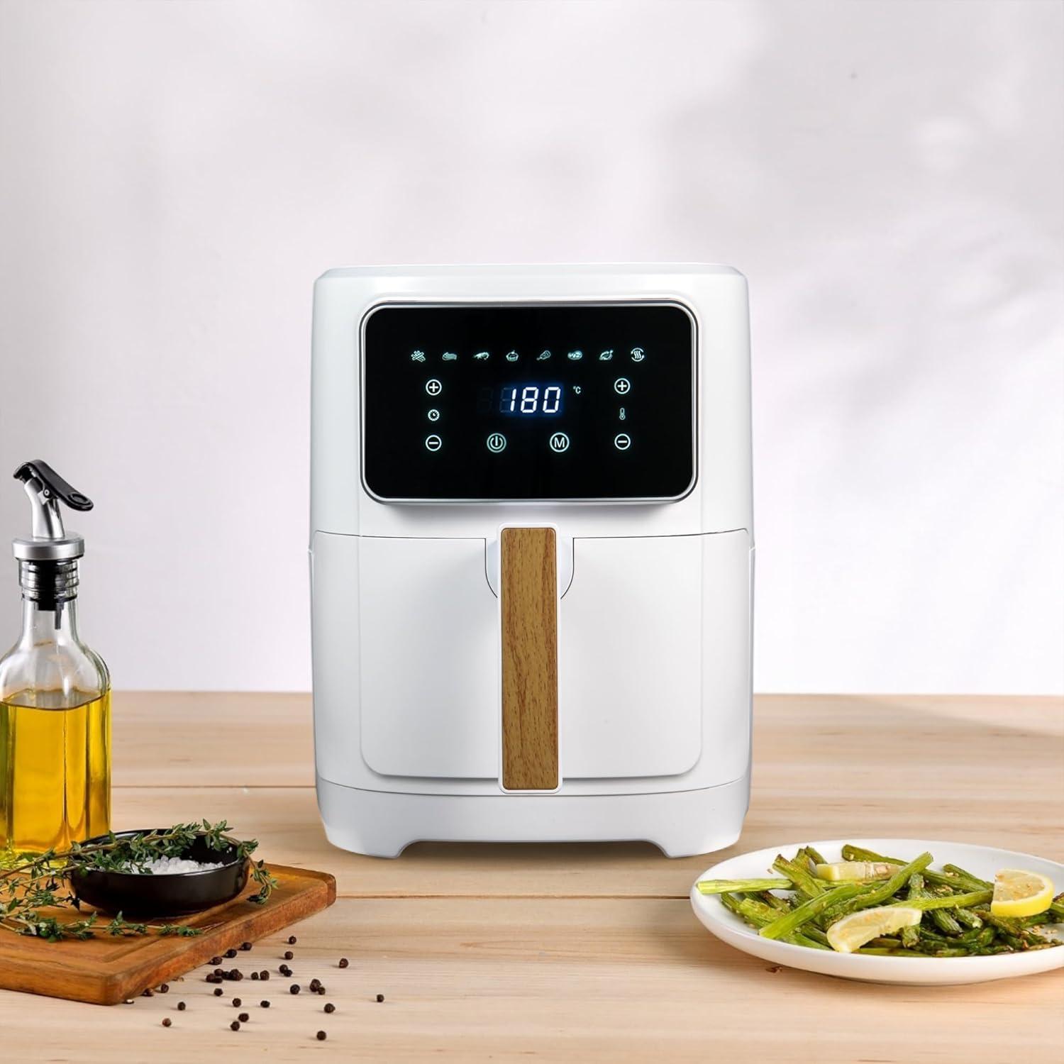 imageBERGNER NATURALLY Friteuse air chaud SANS PFAS 1800W 69L 8 programmes de cuisson Friteuse air avec revtement cramique Rglage de la temprature 80200C Minuterie jusqu 30 min